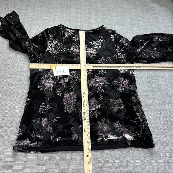 The Limited Collection Top Medium Velvet Burnout Floral Lined Whimsigoth Witchy - Picture 8 of 11